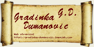 Gradinka Dumanović vizit kartica